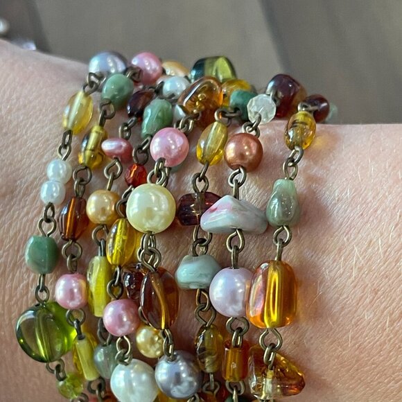 Mystery Bracelet 1lb Lot - Beaded, Cuff, Bangle, Stone, Glass, Metal, Wood - Picture 10 of 16